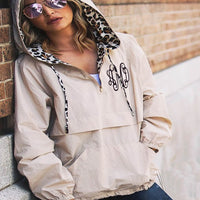 Leopard Windbreaker - BEIGE