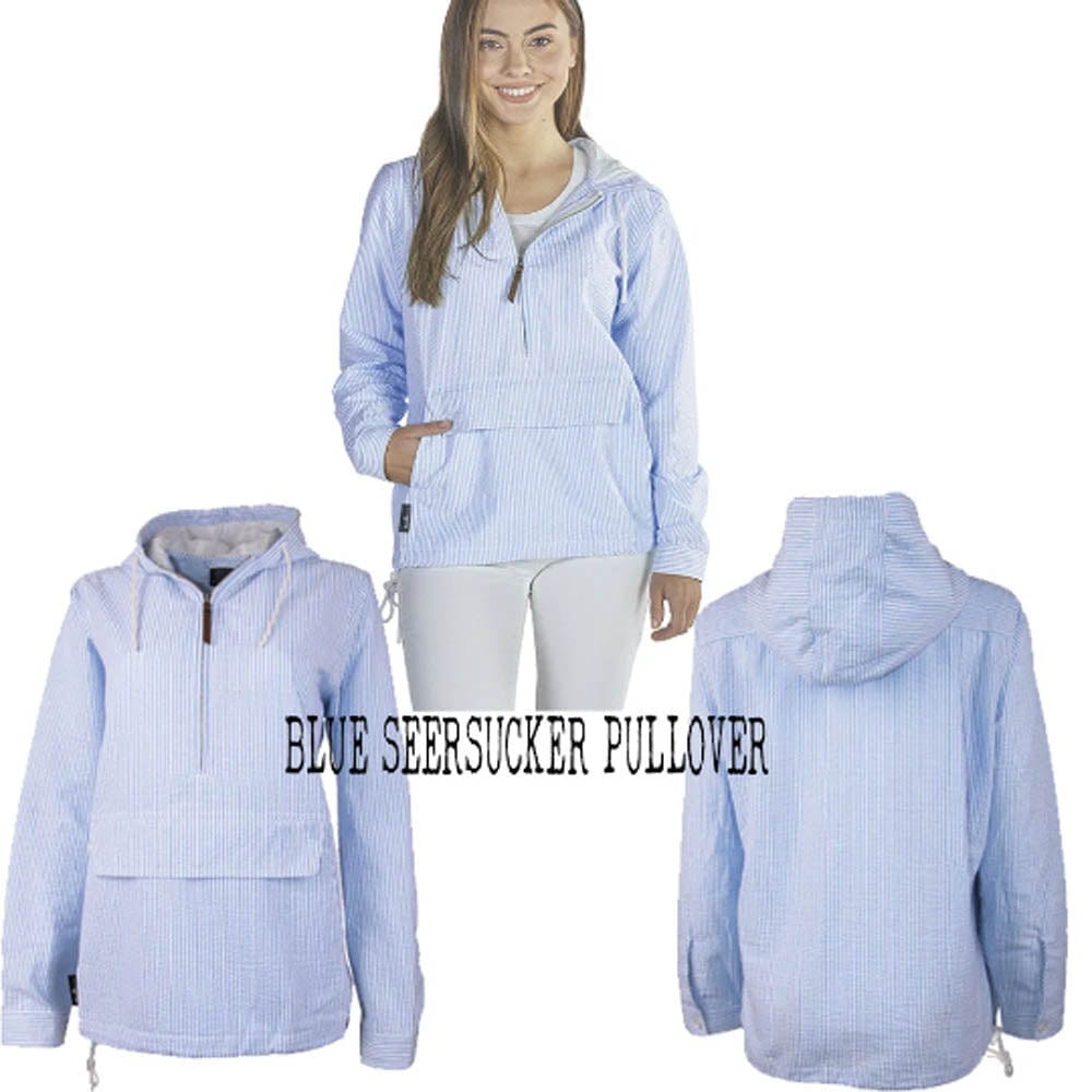 Hooded Seersucker Pullover