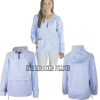 Hooded Seersucker Pullover