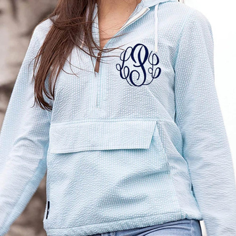 Hooded Seersucker Pullover