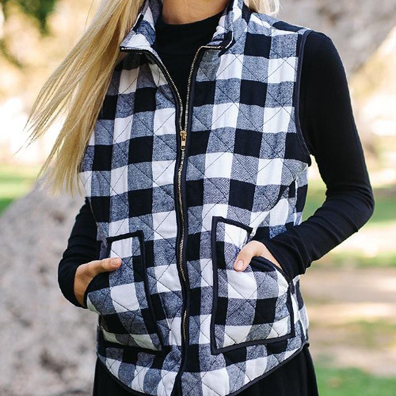 Black Buffalo Plaid Vest
