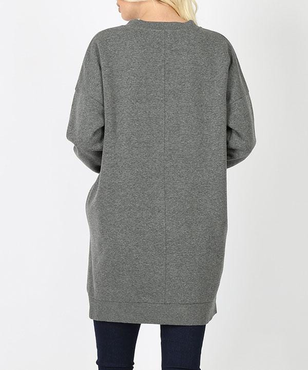 Long V-Neck Sweatshirt