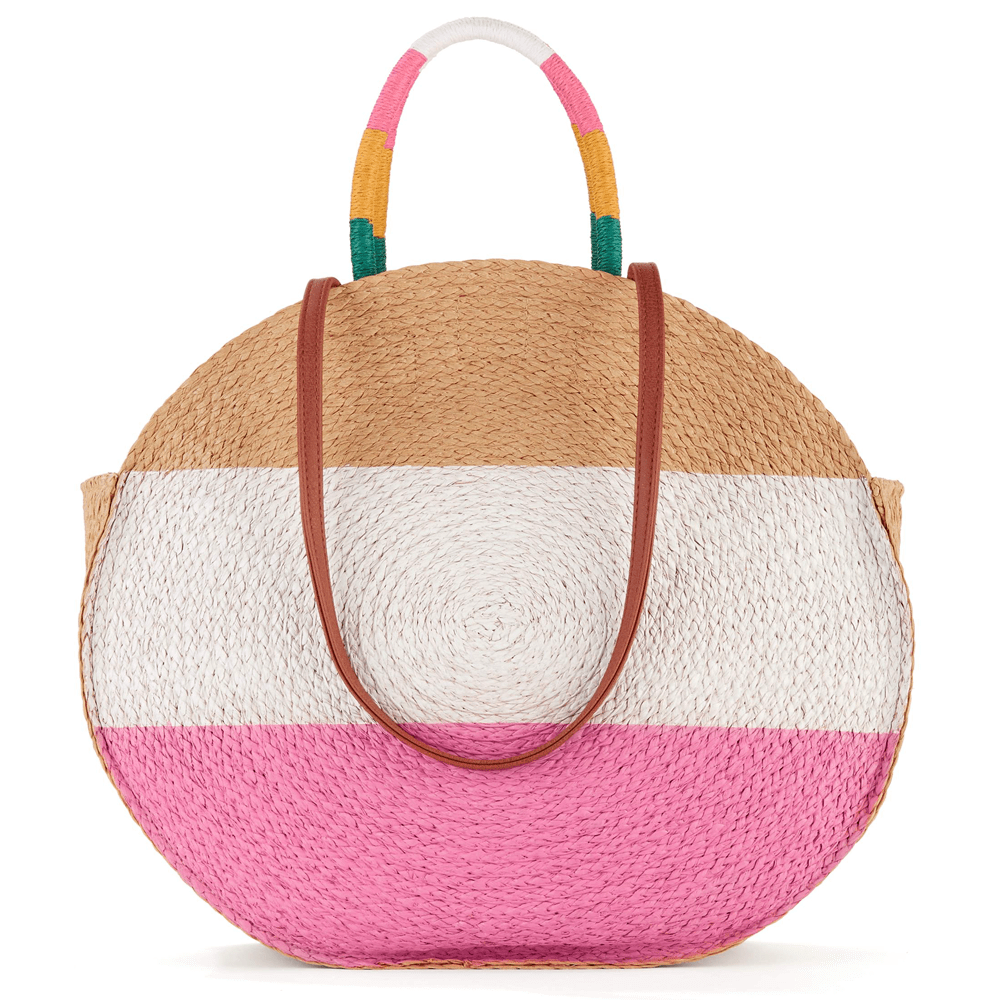 Stripe Circle Tote Bag