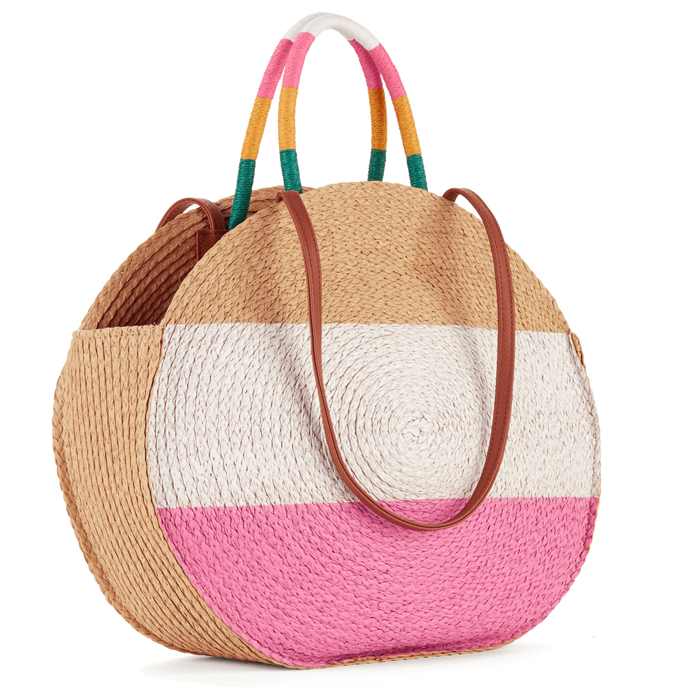 Stripe Circle Tote Bag