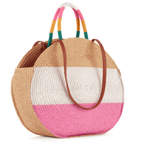 Stripe Circle Tote Bag