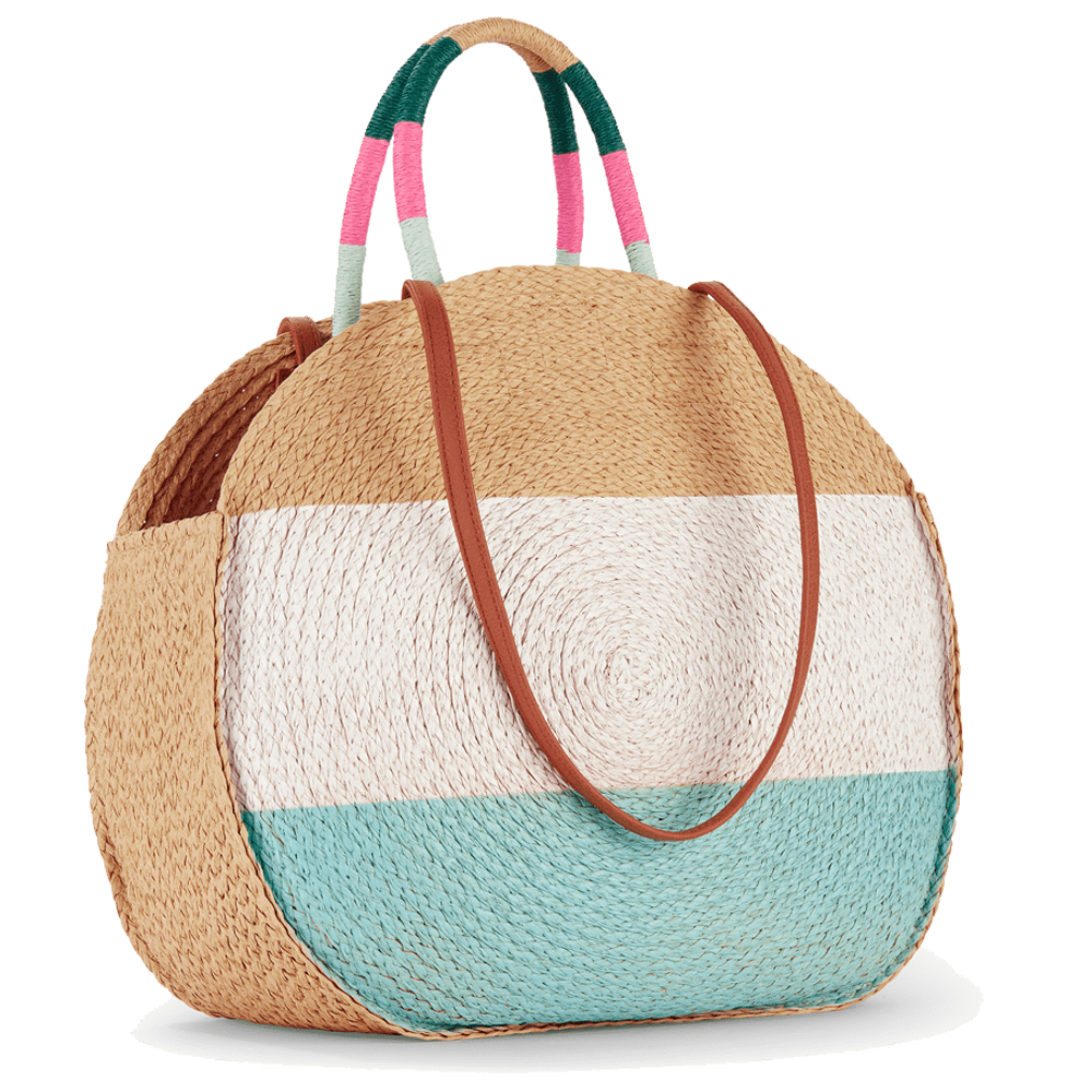 Stripe Circle Tote Bag