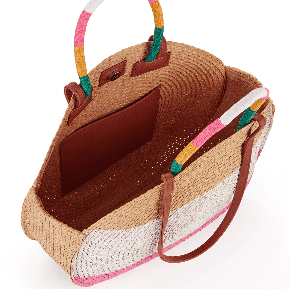 Stripe Circle Tote Bag