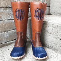 Tall NAVY Duck Boots