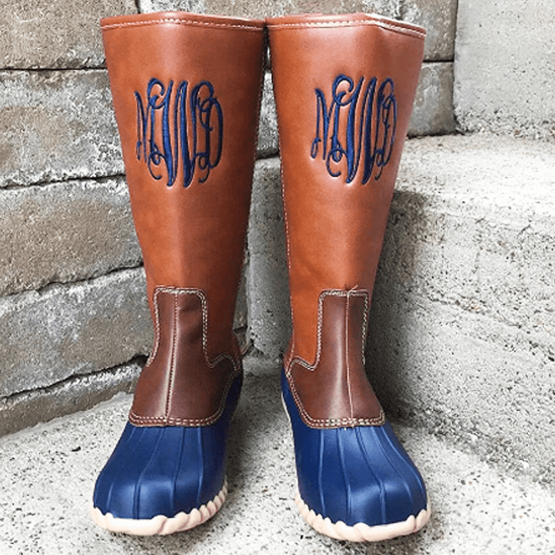 Tall NAVY Duck Boots