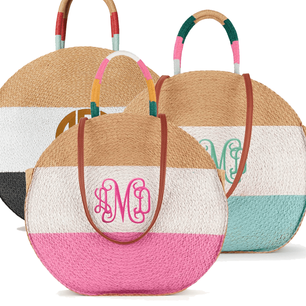 Stripe Circle Tote Bag