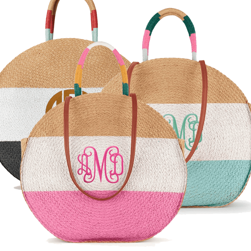 Stripe Circle Tote Bag