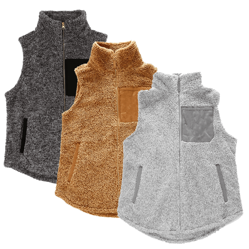 Micro Fuzzy Patch Pocket Vest