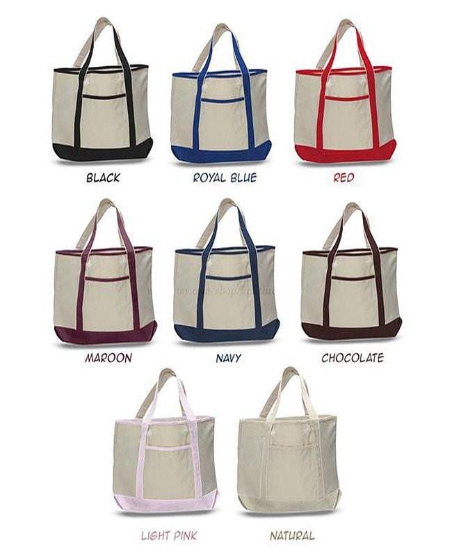 Large Canvas Boater Tote