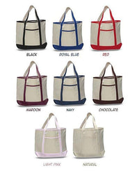 Large Canvas Boater Tote