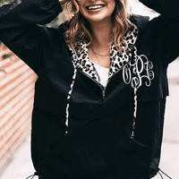 Leopard Windbreaker - BLACK