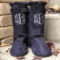 Fur Ankle Boots BLACK