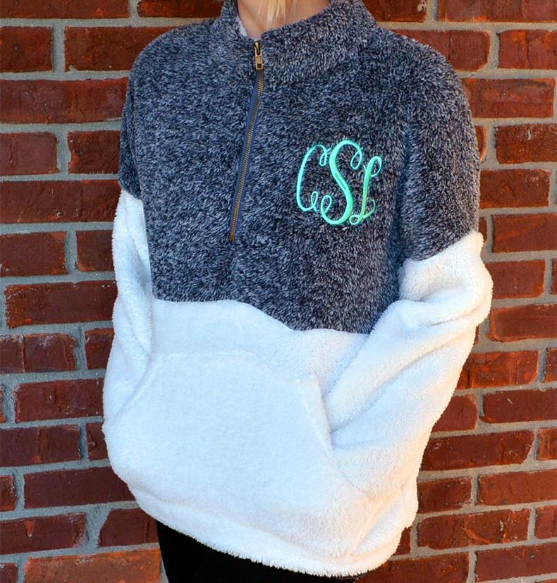 Two Tone Sherpa Pullover