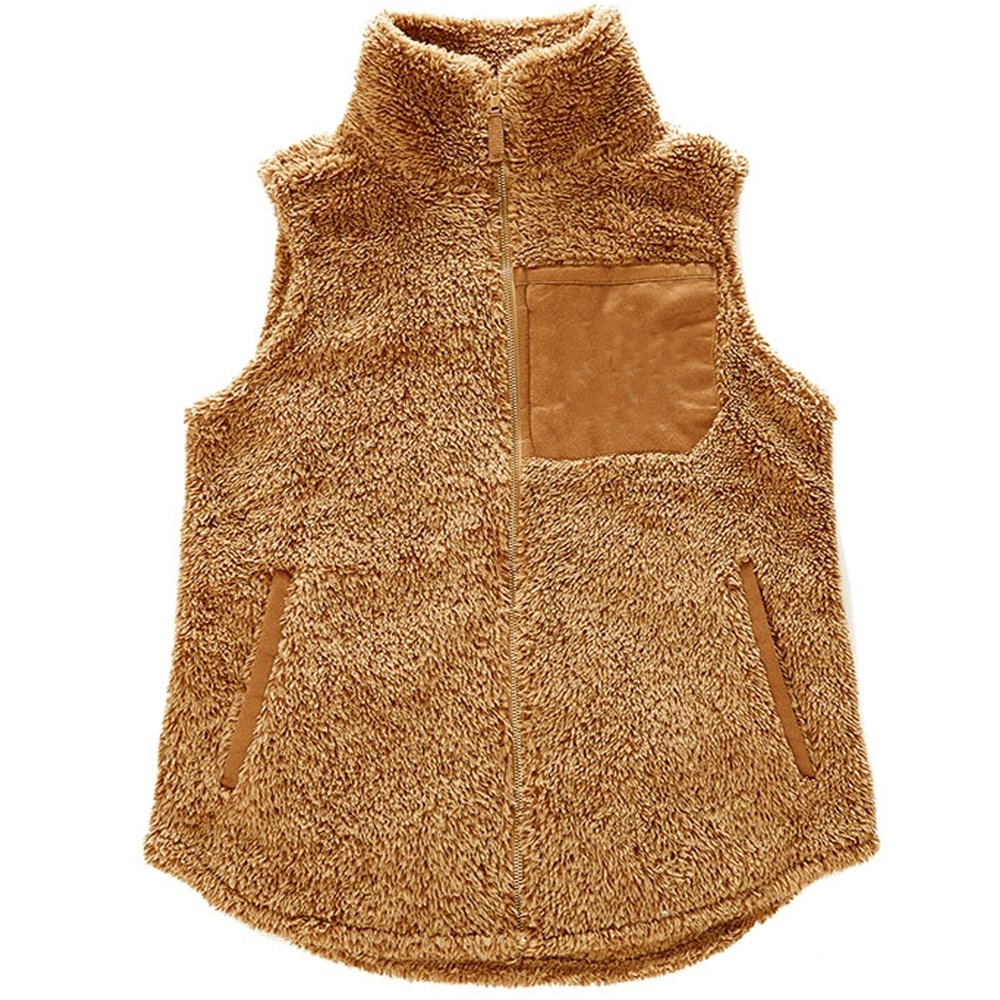 Micro Fuzzy Patch Pocket Vest