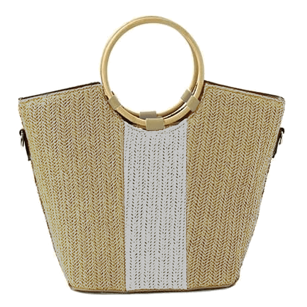 Straw Canvas Handbag
