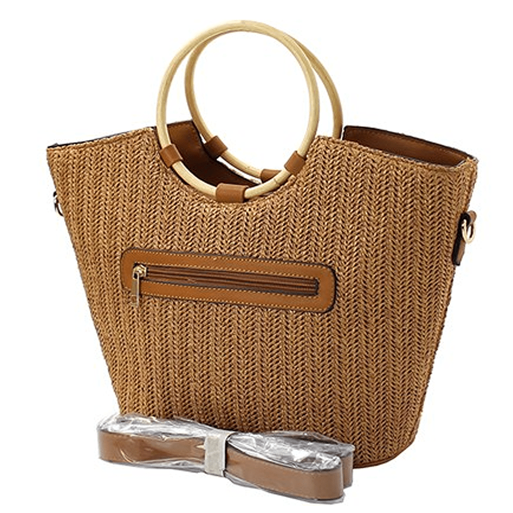 Straw Canvas Handbag
