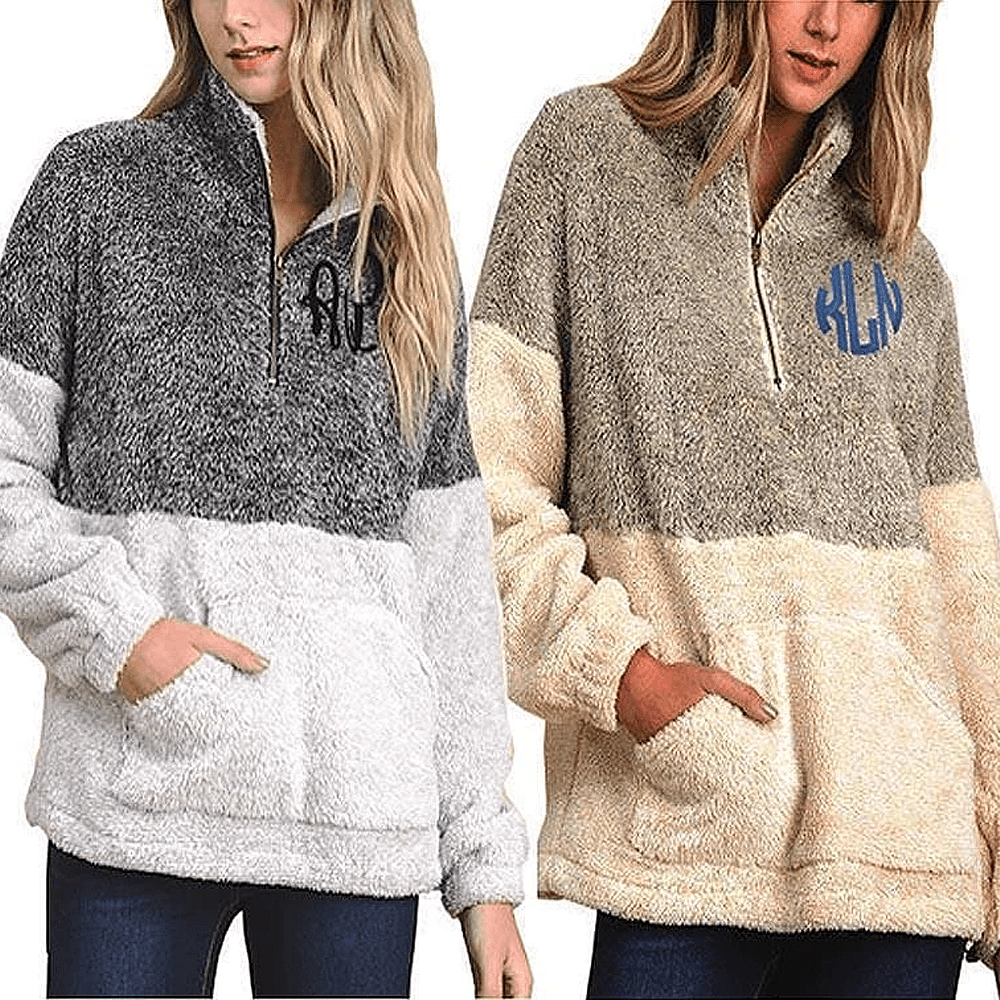 Two Tone Sherpa Pullover
